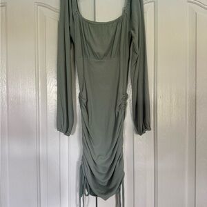 Altar'd State Green Ruched Bodycon Dress